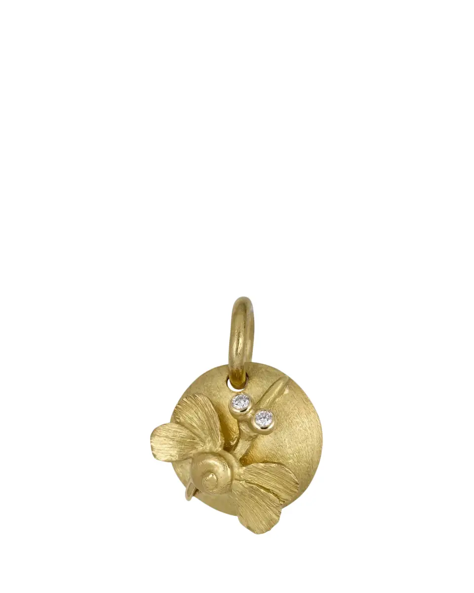 Lene Vibe 18K Gold Diamond Insect Disc Pendant | Thumbnail 2 Lene Vibe 18K Gold Diamond Insect Disc Pendant | Thumbnail 2