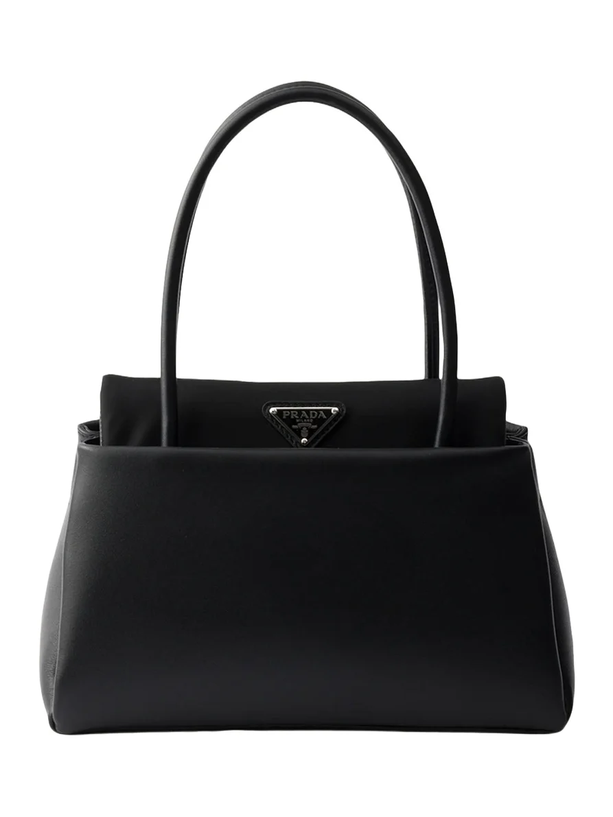 Prada Passage Small Leather & Re-Nylon Top-Handle Bag