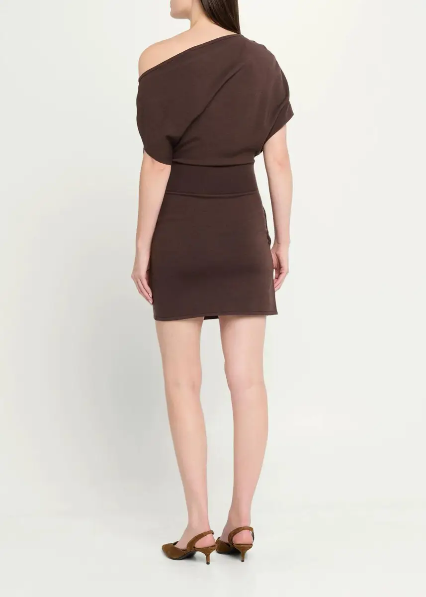 Simkhai Shania Asymmetric Wool Mini Dress | Thumbnail 3 Simkhai Shania Asymmetric Wool Mini Dress | Thumbnail 3