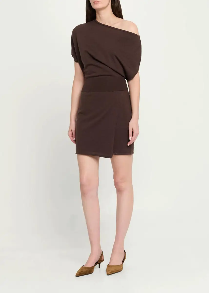 Simkhai Shania Asymmetric Wool Mini Dress | Thumbnail 4 Simkhai Shania Asymmetric Wool Mini Dress | Thumbnail 4