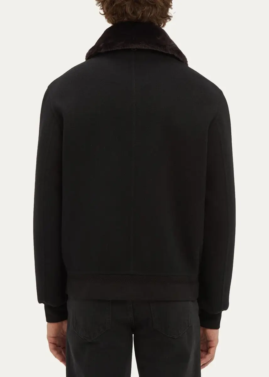 Gabriela Hearst James Faux-Fur Collar Cashmere Bomber Jacket | Thumbnail 3 Gabriela Hearst James Faux-Fur Collar Cashmere Bomber Jacket | Thumbnail 3