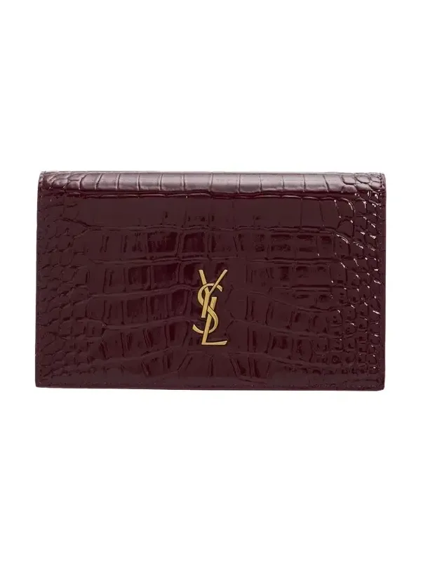 YSL Croc-Embossed Leather Crossbody Bag