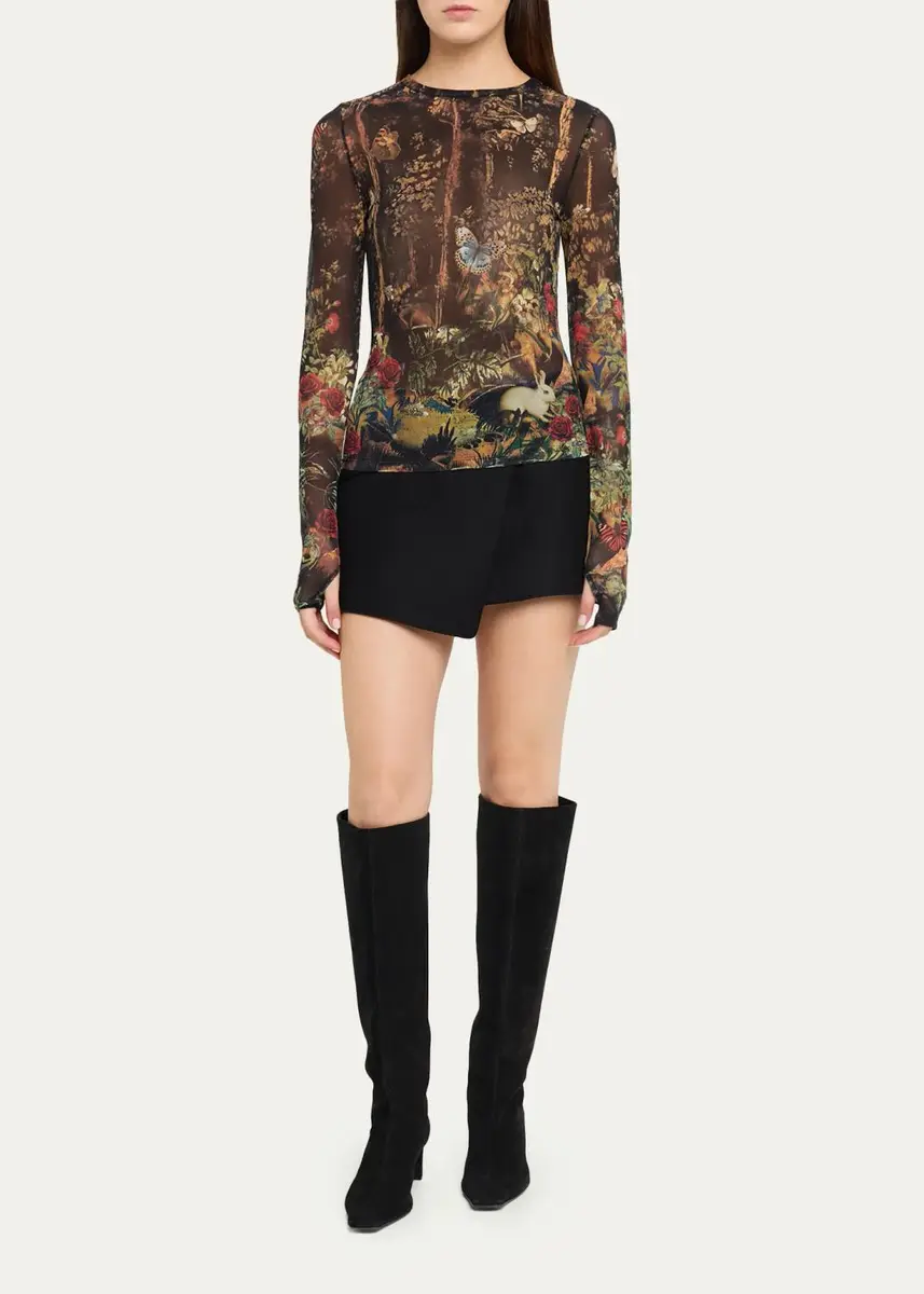 Alice + Olivia Delaina Printed Long-Sleeve Top | Thumbnail 2 Alice + Olivia Delaina Printed Long-Sleeve Top | Thumbnail 2