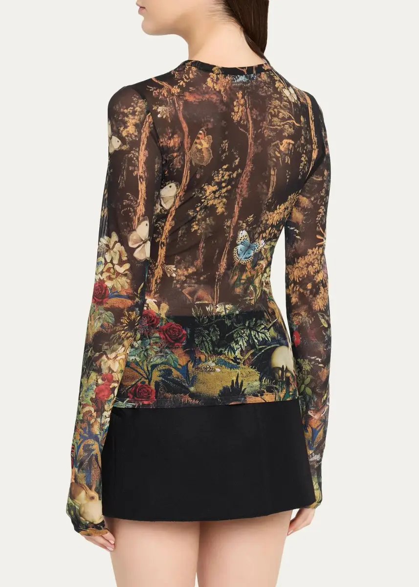 Alice + Olivia Delaina Printed Long-Sleeve Top | Thumbnail 3 Alice + Olivia Delaina Printed Long-Sleeve Top | Thumbnail 3