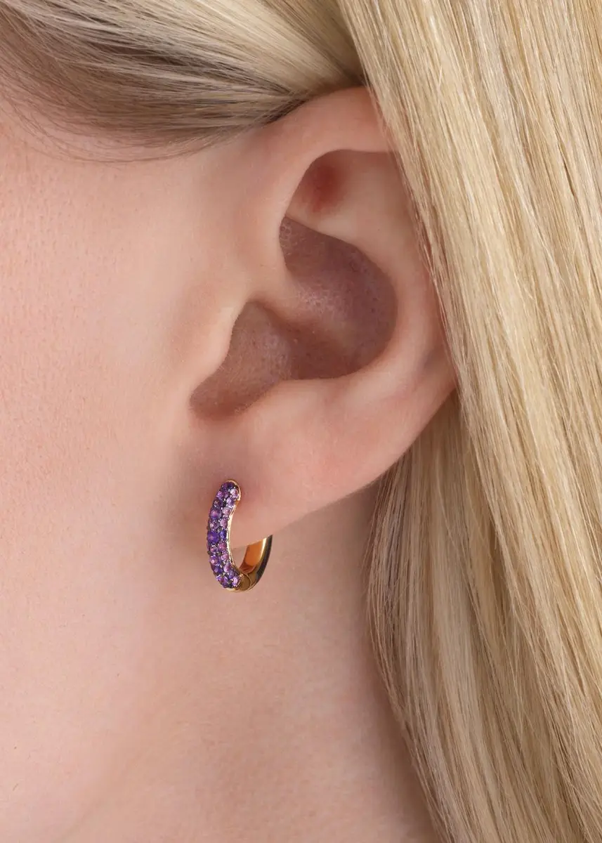 Emily P. Wheeler 18K Yellow Gold, Sapphire & Abalone Baby Duet Hoop Earrings | Thumbnail 2