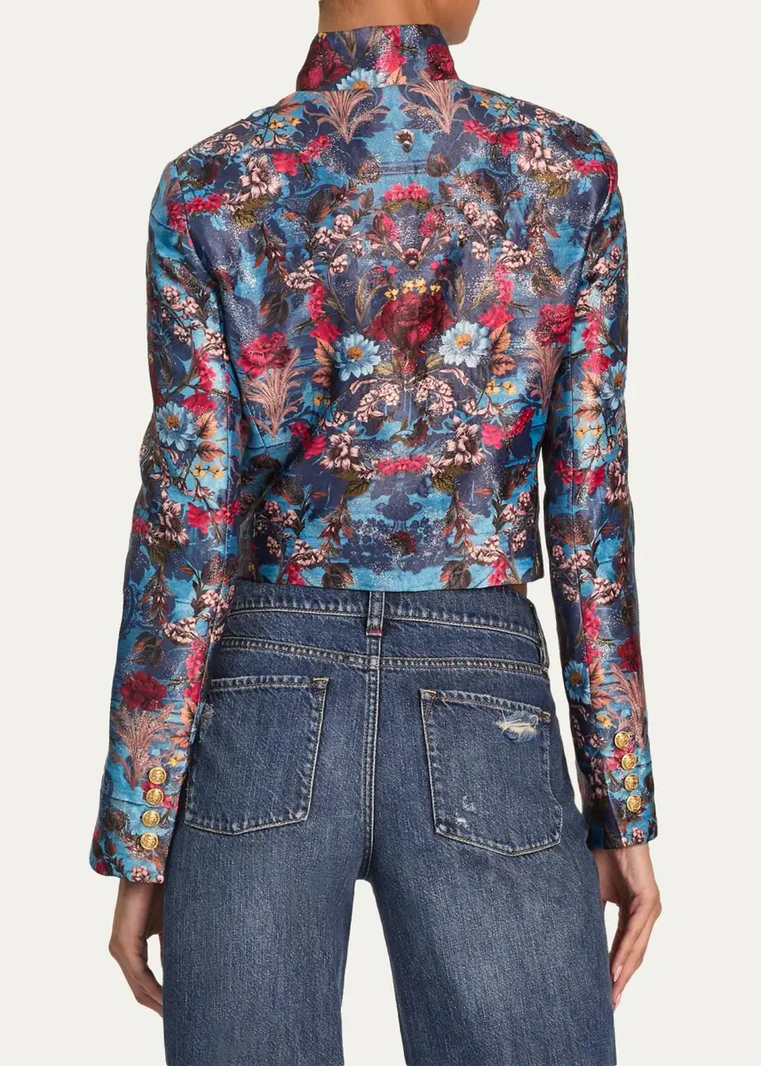 Alice + Olivia Alana Floral Brocade Cropped Jacket | Thumbnail 3 Alice + Olivia Alana Floral Brocade Cropped Jacket | Thumbnail 3