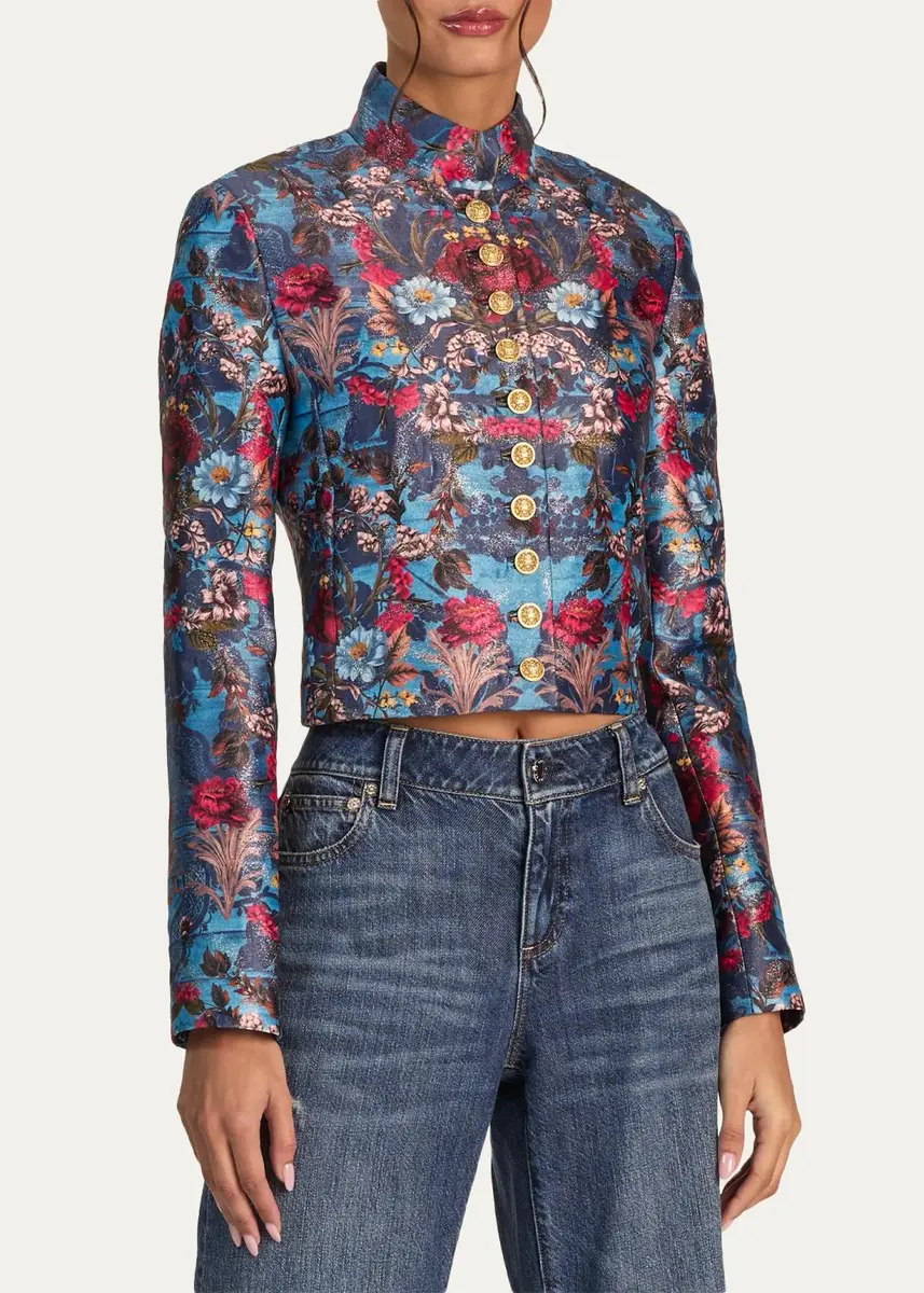 Alice + Olivia Alana Floral Brocade Cropped Jacket | Thumbnail 4 Alice + Olivia Alana Floral Brocade Cropped Jacket | Thumbnail 4