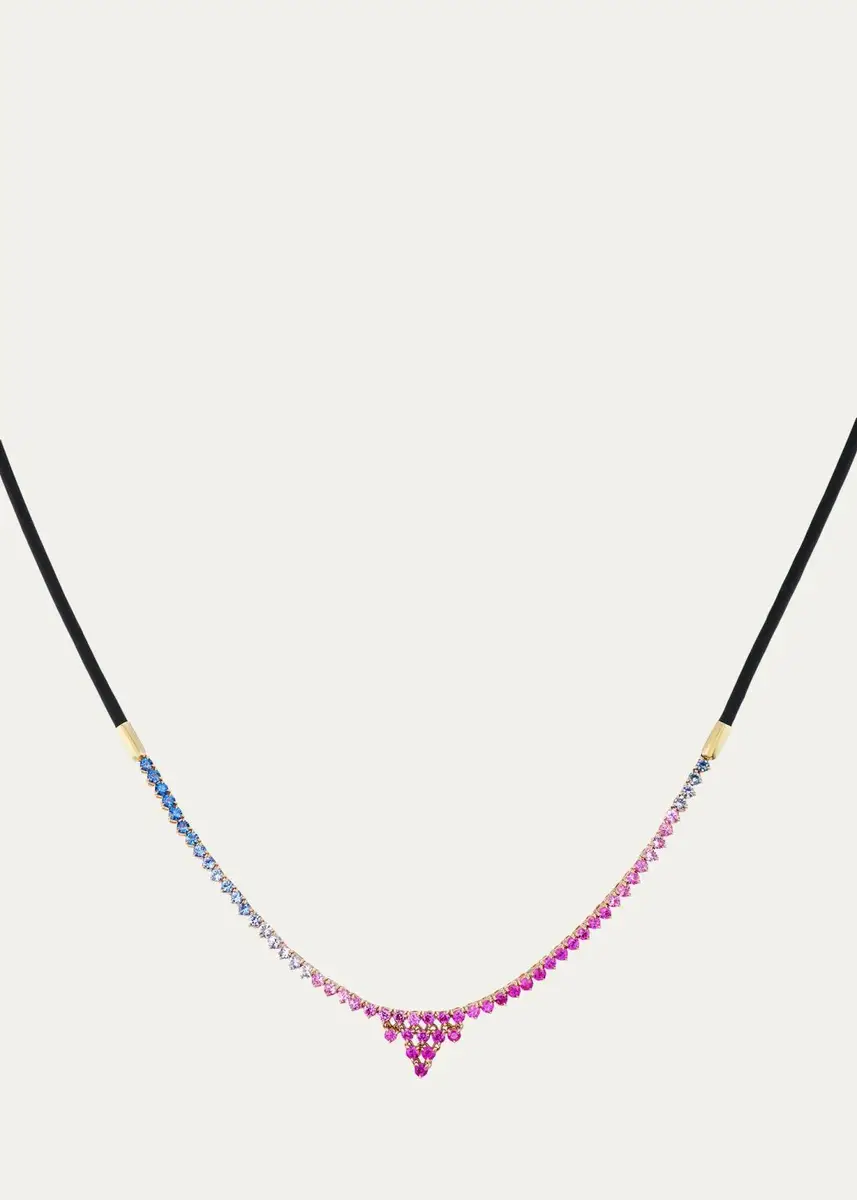 Emily P. Wheeler 18K Yellow Gold, Leather & Sapphire Adjustable Necklace | Thumbnail 3 Emily P. Wheeler 18K Yellow Gold, Leather & Sapphire Adjustable Necklace | Thumbnail 3