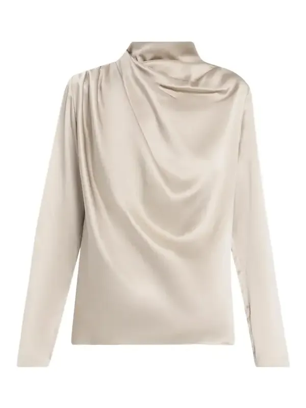 Sybil Draped Silk Long-Sleeve Top Sybil Draped Silk Long-Sleeve Top