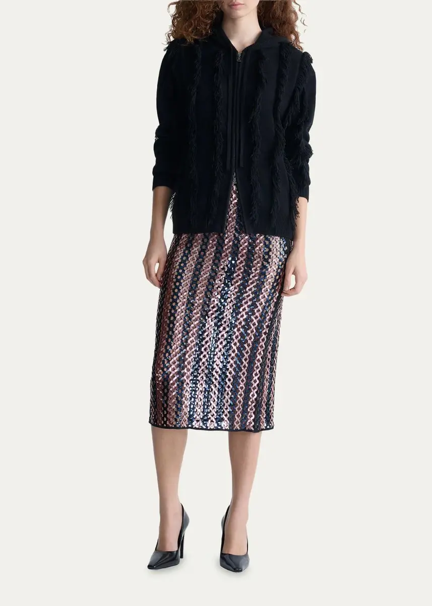 Diane von Furstenberg Novo Sequin Striped Midi Pencil Skirt | Thumbnail 2 Diane von Furstenberg Novo Sequin Striped Midi Pencil Skirt | Thumbnail 2