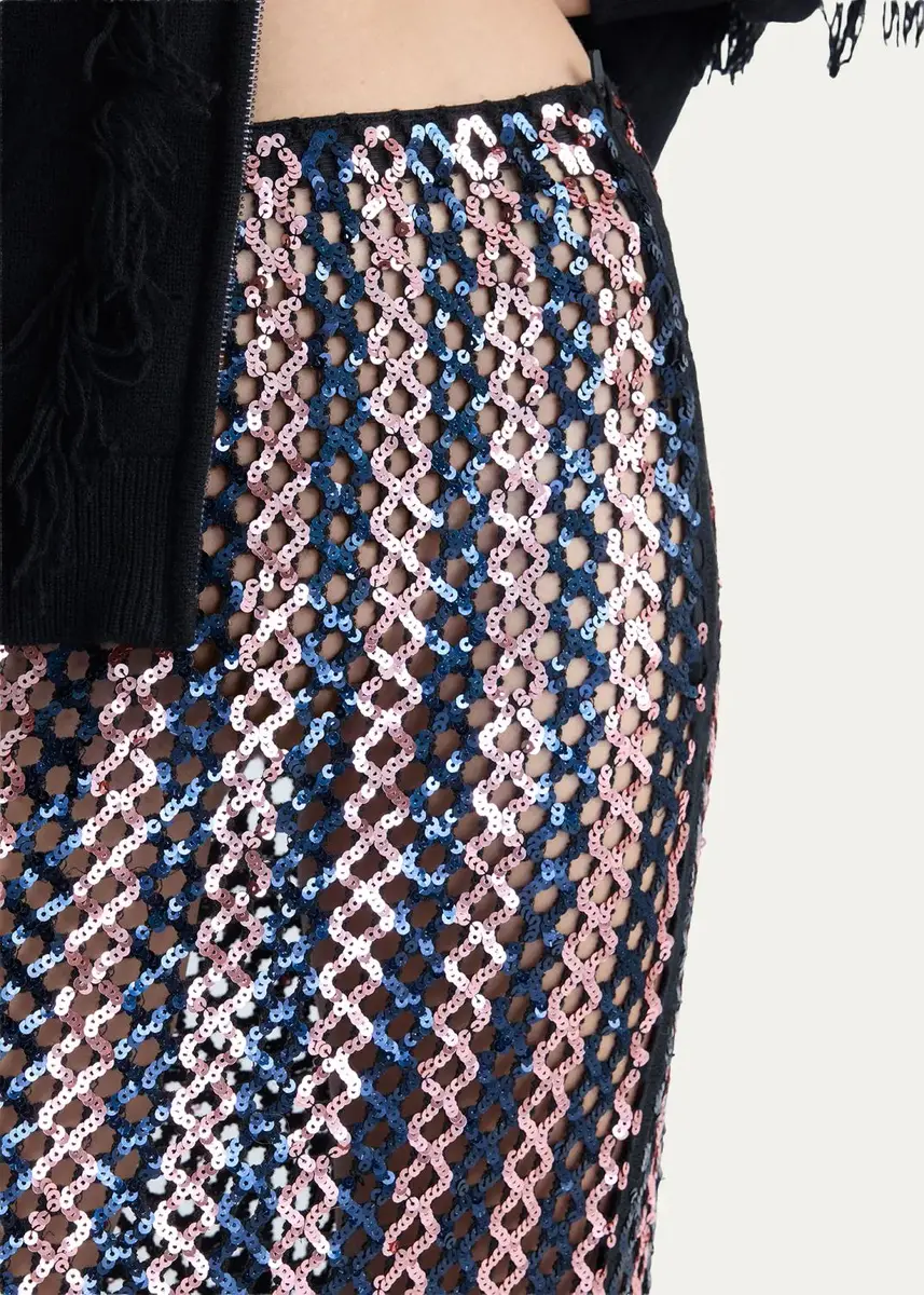 Diane von Furstenberg Novo Sequin Striped Midi Pencil Skirt | Thumbnail 4 Diane von Furstenberg Novo Sequin Striped Midi Pencil Skirt | Thumbnail 4