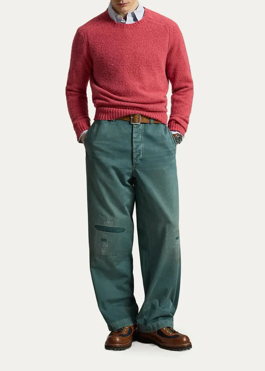 Polo Ralph Lauren Men's Suede-Patch Wool-Cashmere Sweater | Thumbnail 2