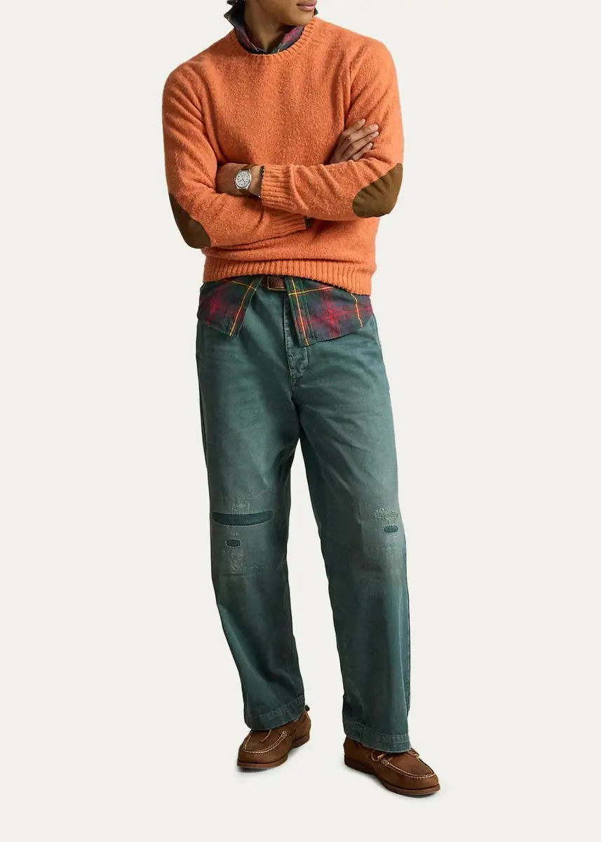 Polo Ralph Lauren Men's Suede-Patch Wool-Cashmere Sweater | Thumbnail 12
