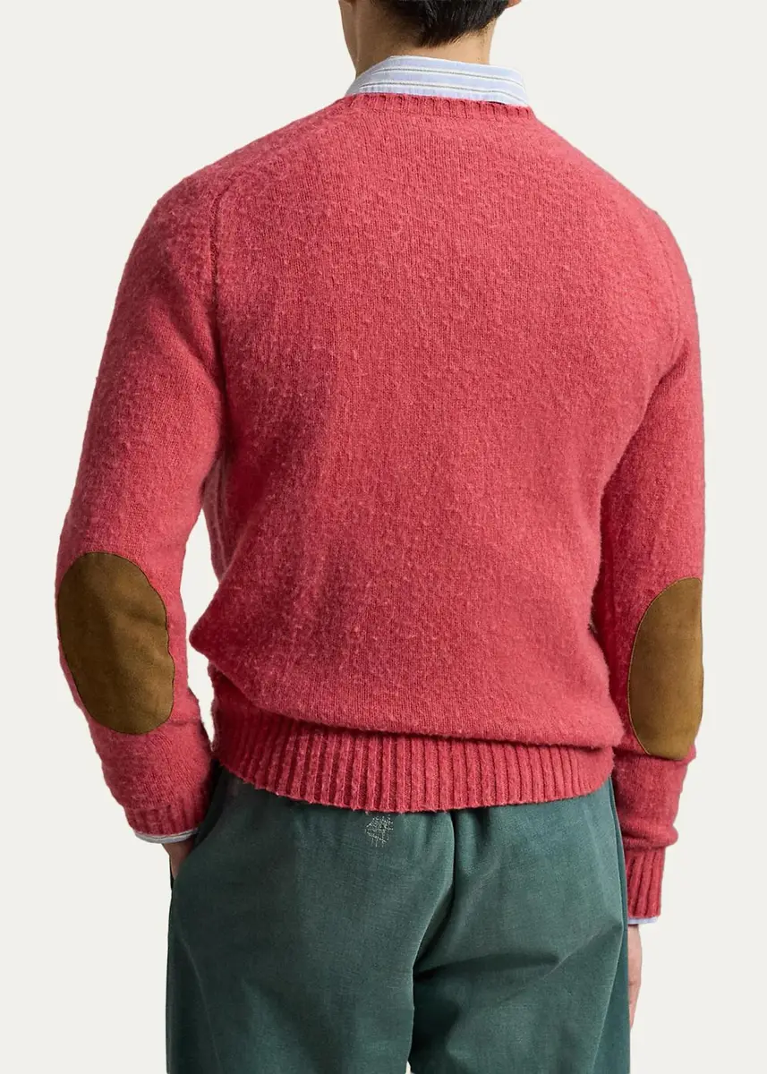 Polo Ralph Lauren Men's Suede-Patch Wool-Cashmere Sweater | Thumbnail 3