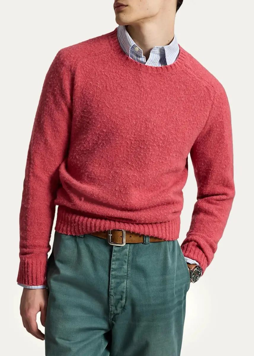 Polo Ralph Lauren Men's Suede-Patch Wool-Cashmere Sweater | Thumbnail 4