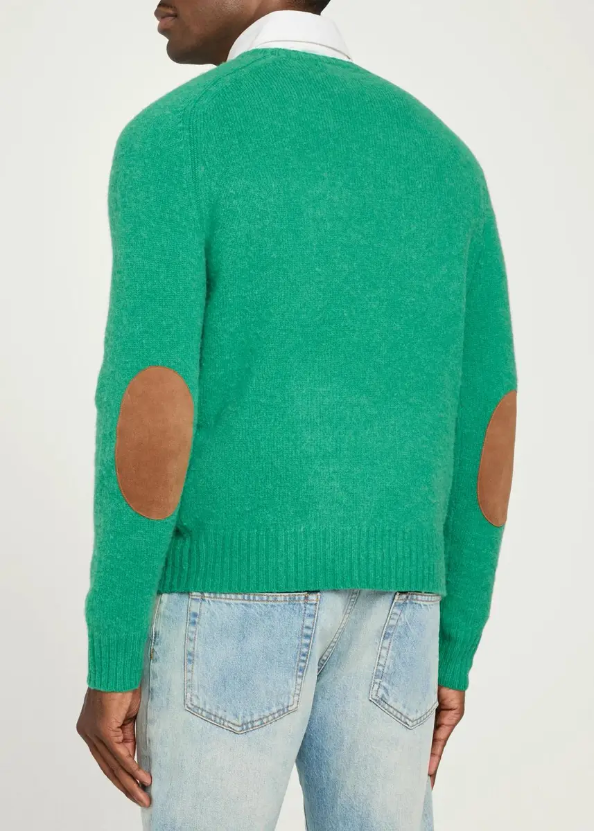 Polo Ralph Lauren Men's Suede-Patch Wool-Cashmere Sweater | Thumbnail 8