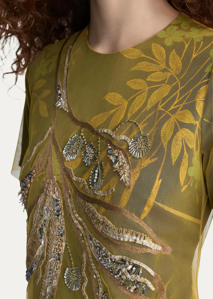 Diane von Furstenberg Olive Embroidered Floral Midi Dress | Thumbnail 4 Diane von Furstenberg Olive Embroidered Floral Midi Dress | Thumbnail 4
