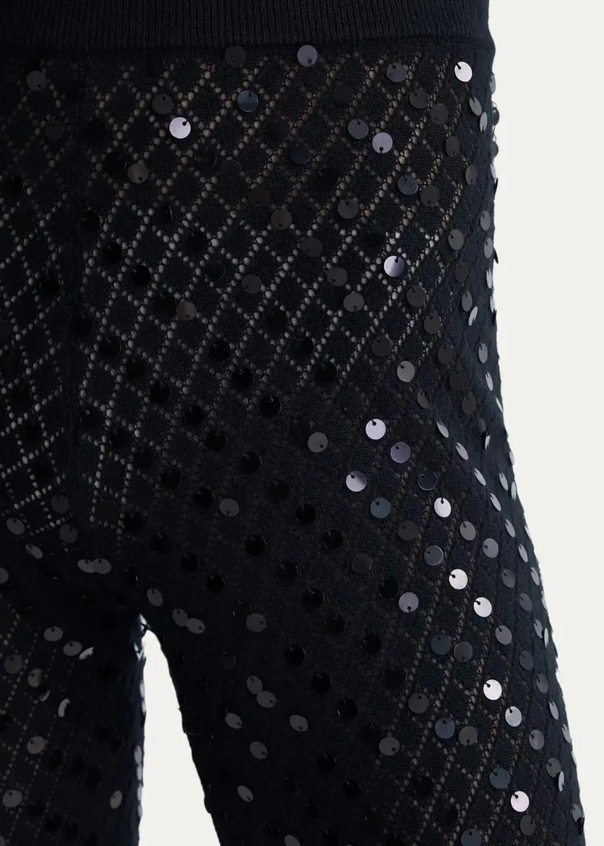 Diane von Furstenberg Perry Pointelle Knit Paillette Pants | Thumbnail 4
