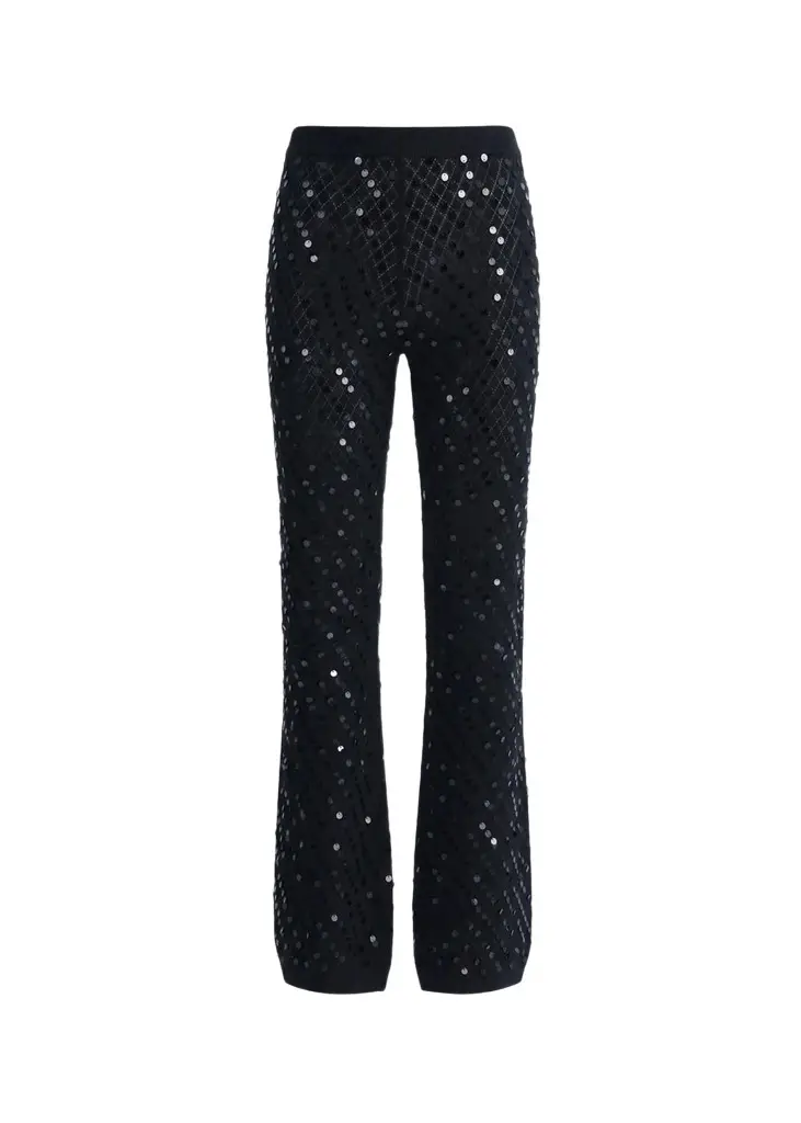 Perry Pointelle Knit Paillette Pants Perry Pointelle Knit Paillette Pants