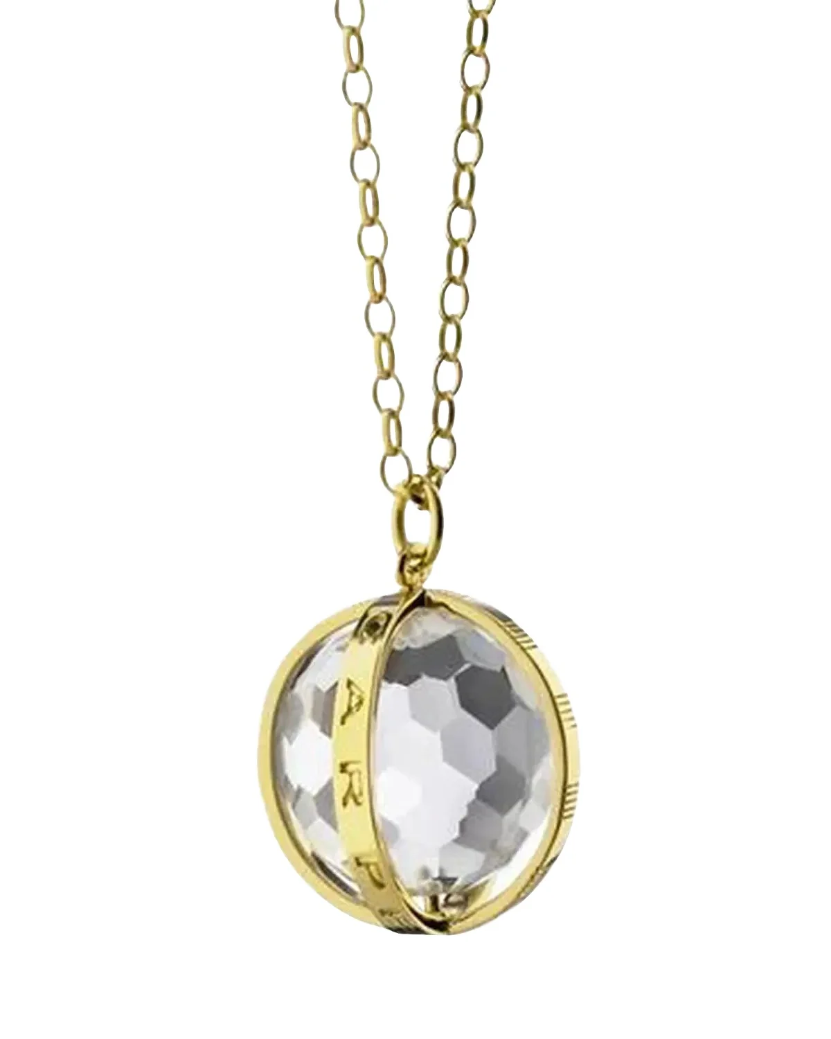 Extra Large 18k Gold Carpe Diem Pendant Necklace, 30"L