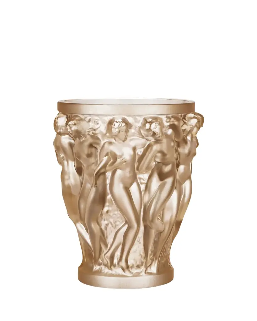Lalique Bacchantes Gold Luster Vase