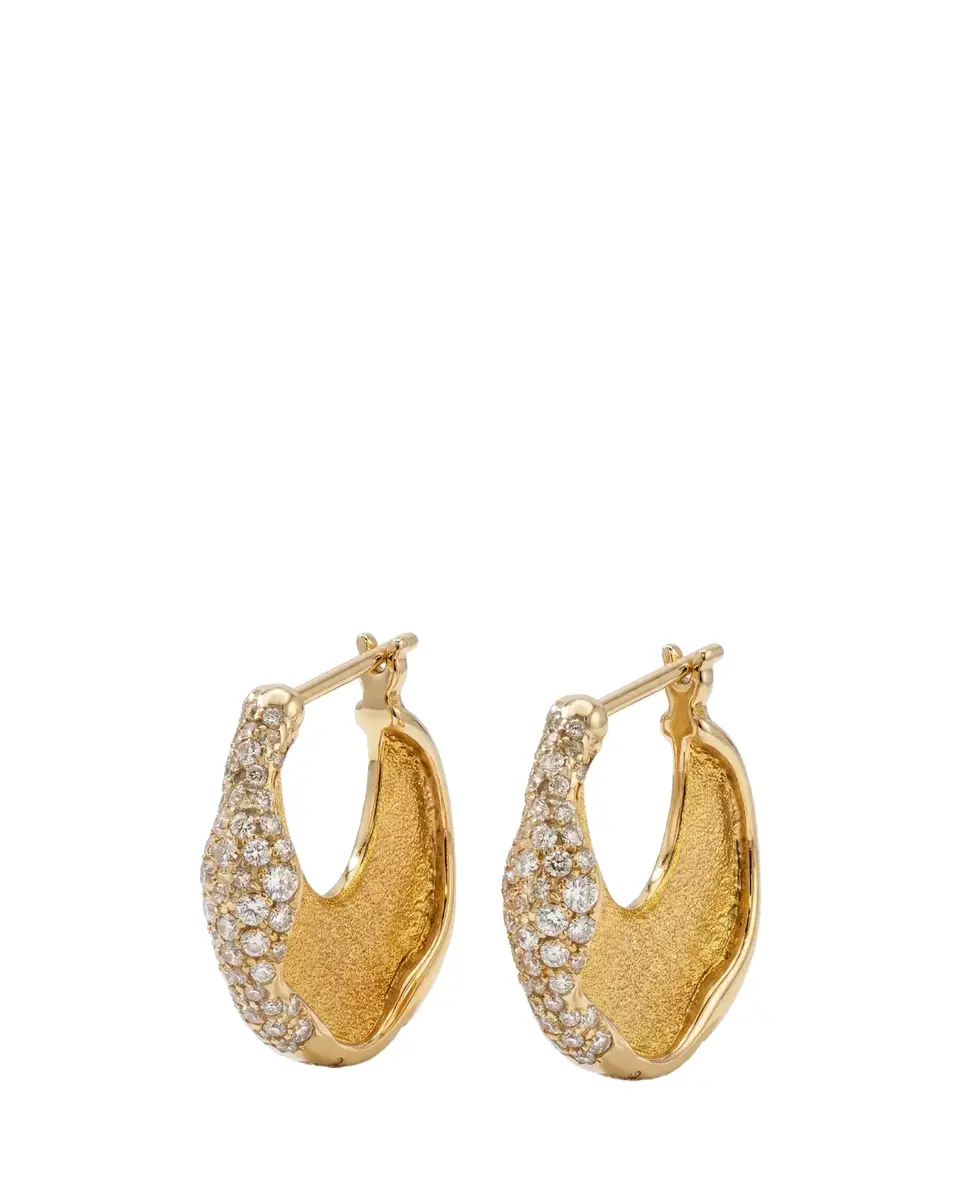L’Atelier Nawbar 18K Diamond Armour Hoop Earrings | Thumbnail 2 L’Atelier Nawbar 18K Diamond Armour Hoop Earrings | Thumbnail 2