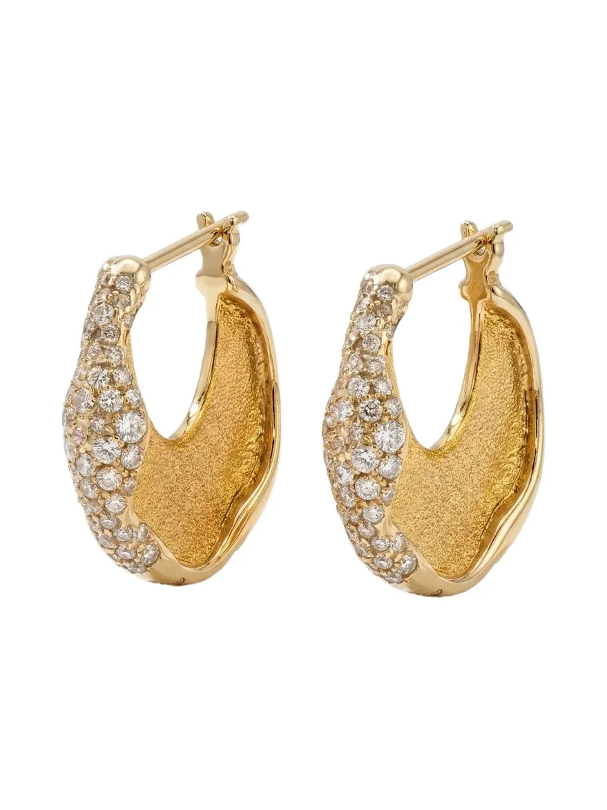 18K Diamond Armour Hoop Earrings