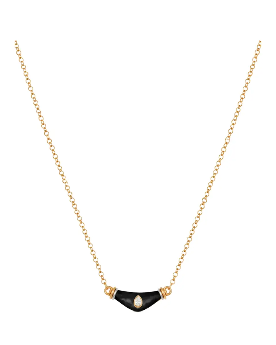 L’Atelier Nawbar 18K Diamond Drop Karma Necklace with Black Onyx | Thumbnail 2