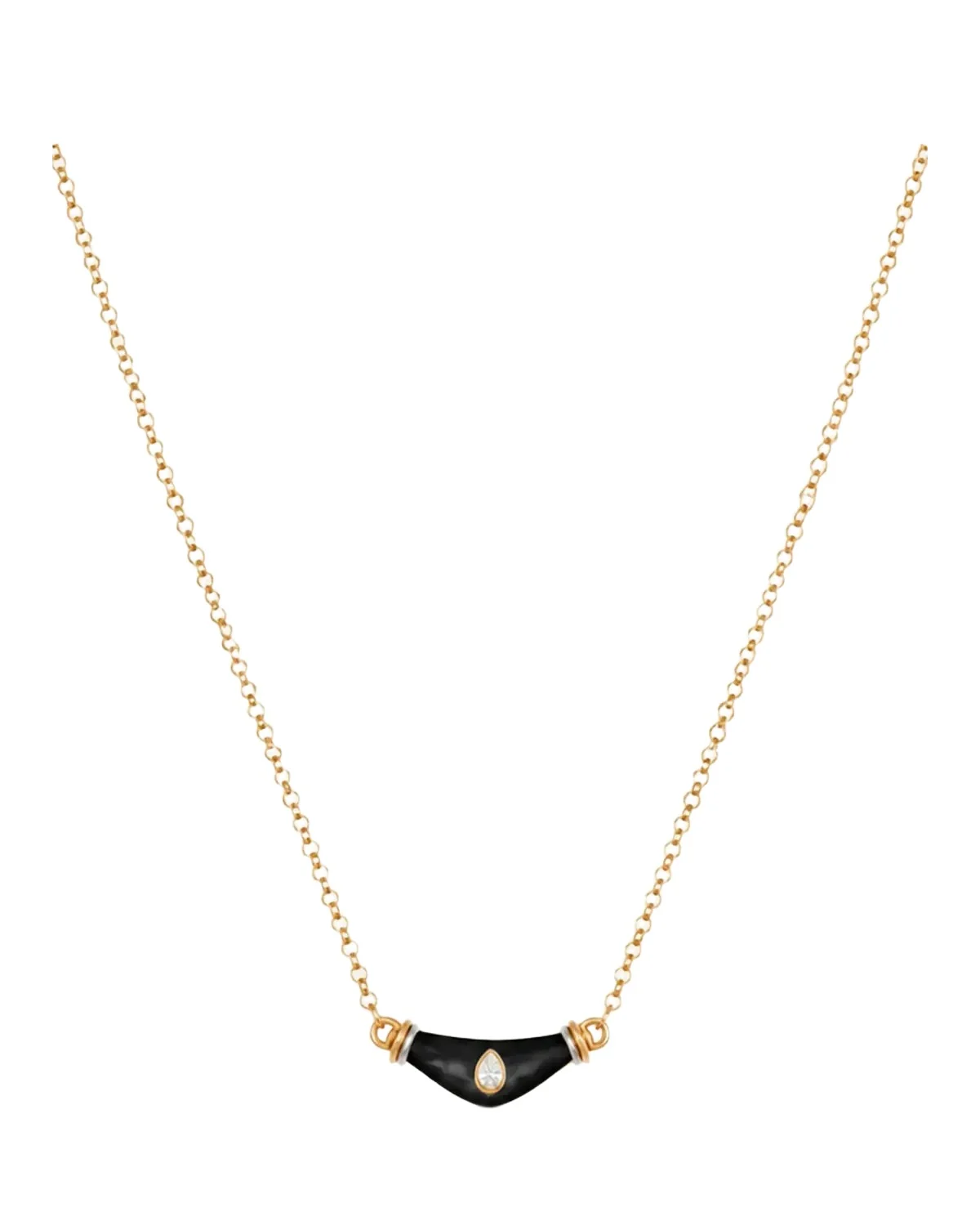 18K Diamond Drop Karma Necklace with Black Onyx 18K Diamond Drop Karma Necklace with Black Onyx