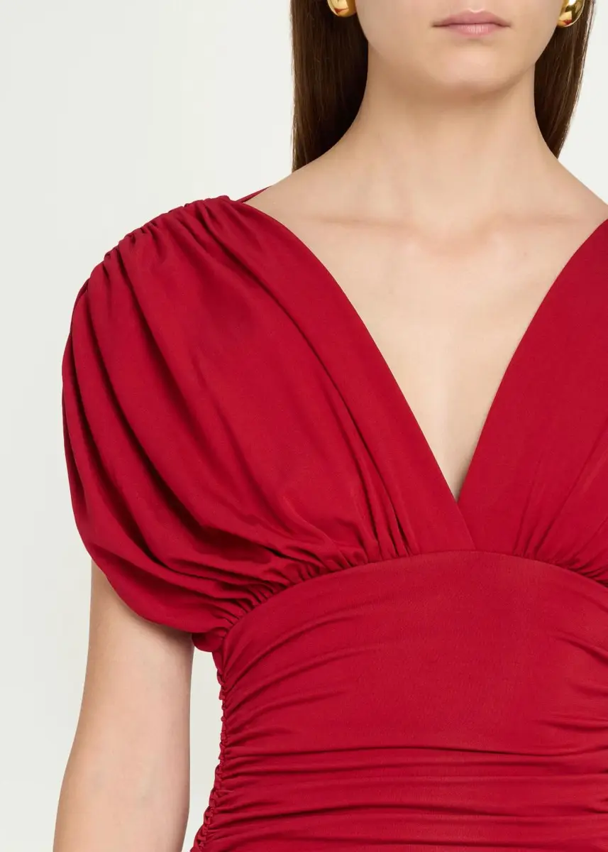 Simkhai Norvelle Ruched Cap-Sleeve Gown | Thumbnail 5 Simkhai Norvelle Ruched Cap-Sleeve Gown | Thumbnail 5