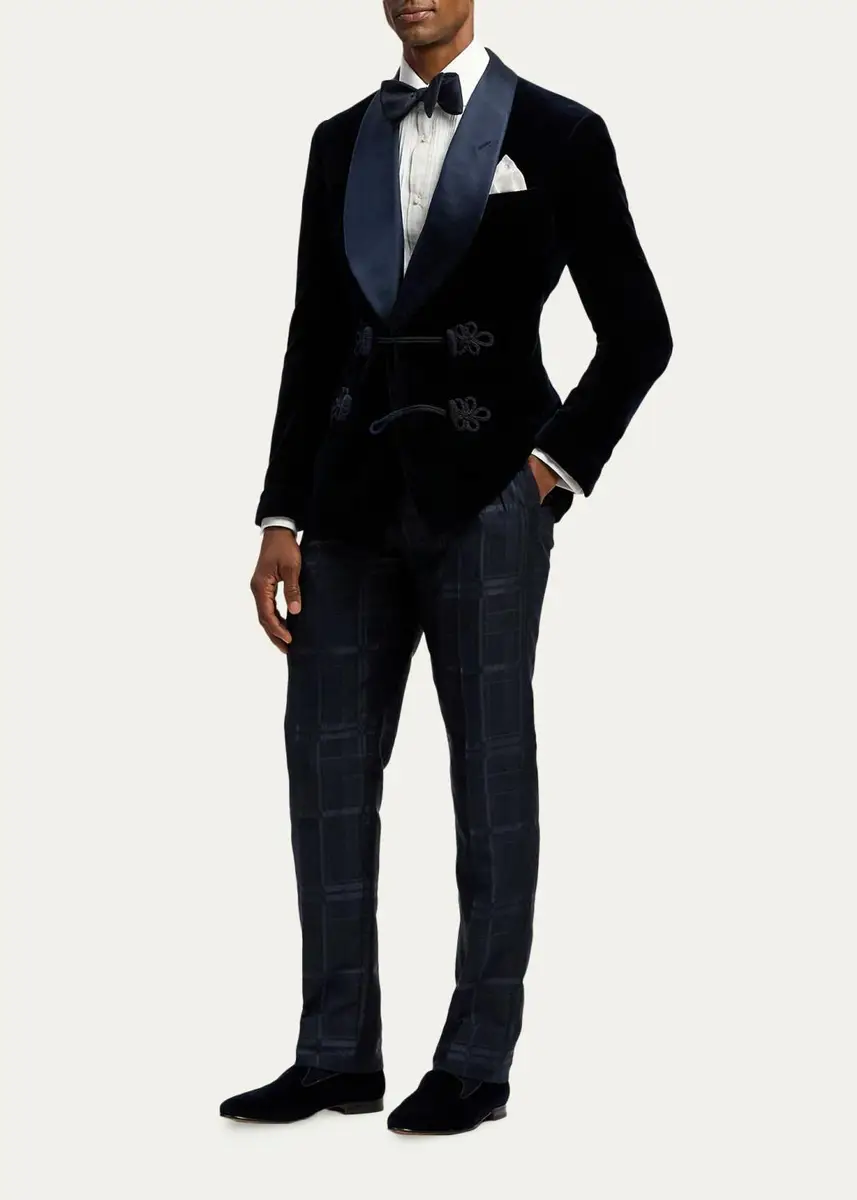 Ralph Lauren Purple Label Men's Plaid Silk-Cashmere Bow Tie | Thumbnail 2 Ralph Lauren Purple Label Men's Plaid Silk-Cashmere Bow Tie | Thumbnail 2