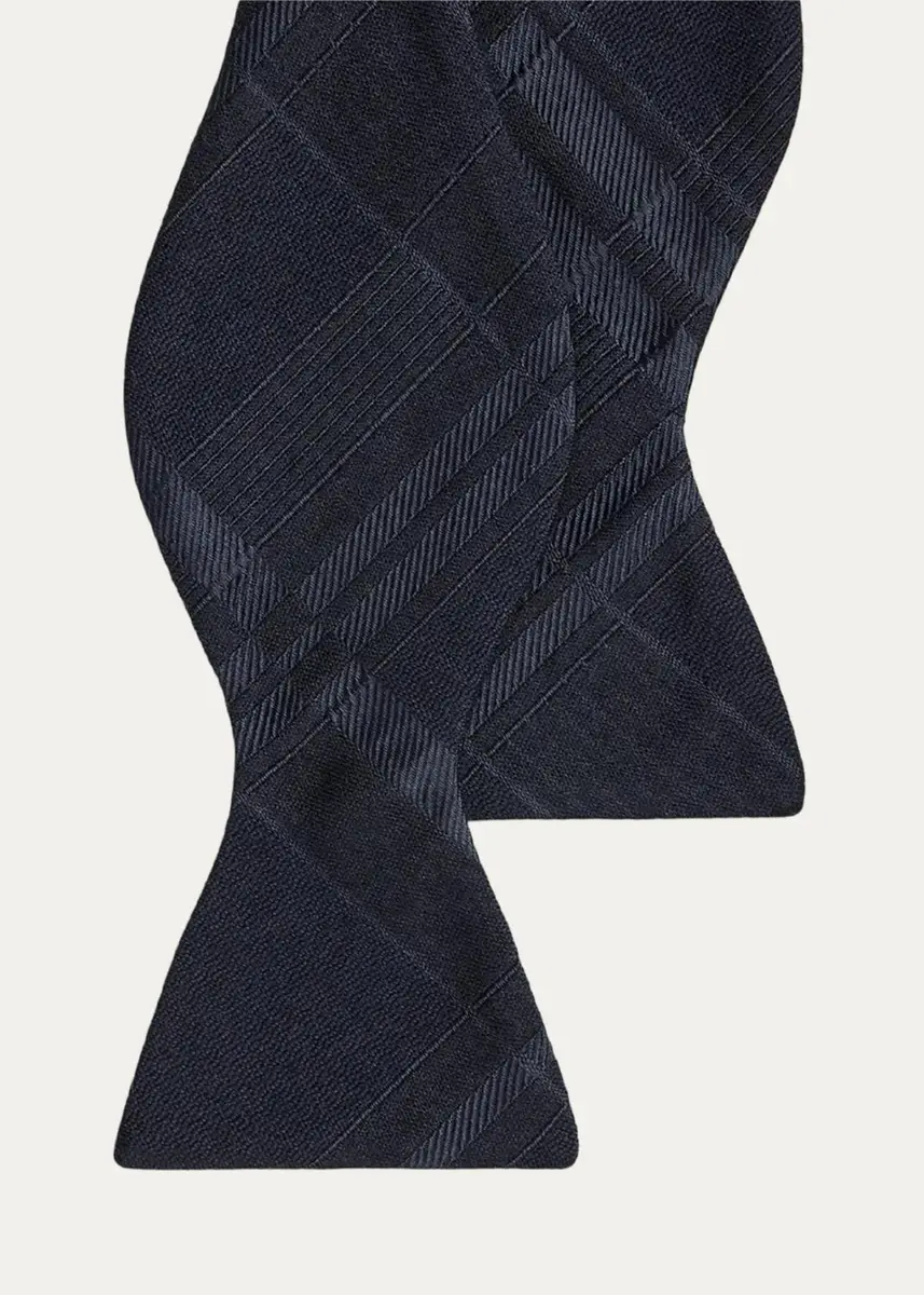 Ralph Lauren Purple Label Men's Plaid Silk-Cashmere Bow Tie | Thumbnail 4 Ralph Lauren Purple Label Men's Plaid Silk-Cashmere Bow Tie | Thumbnail 4