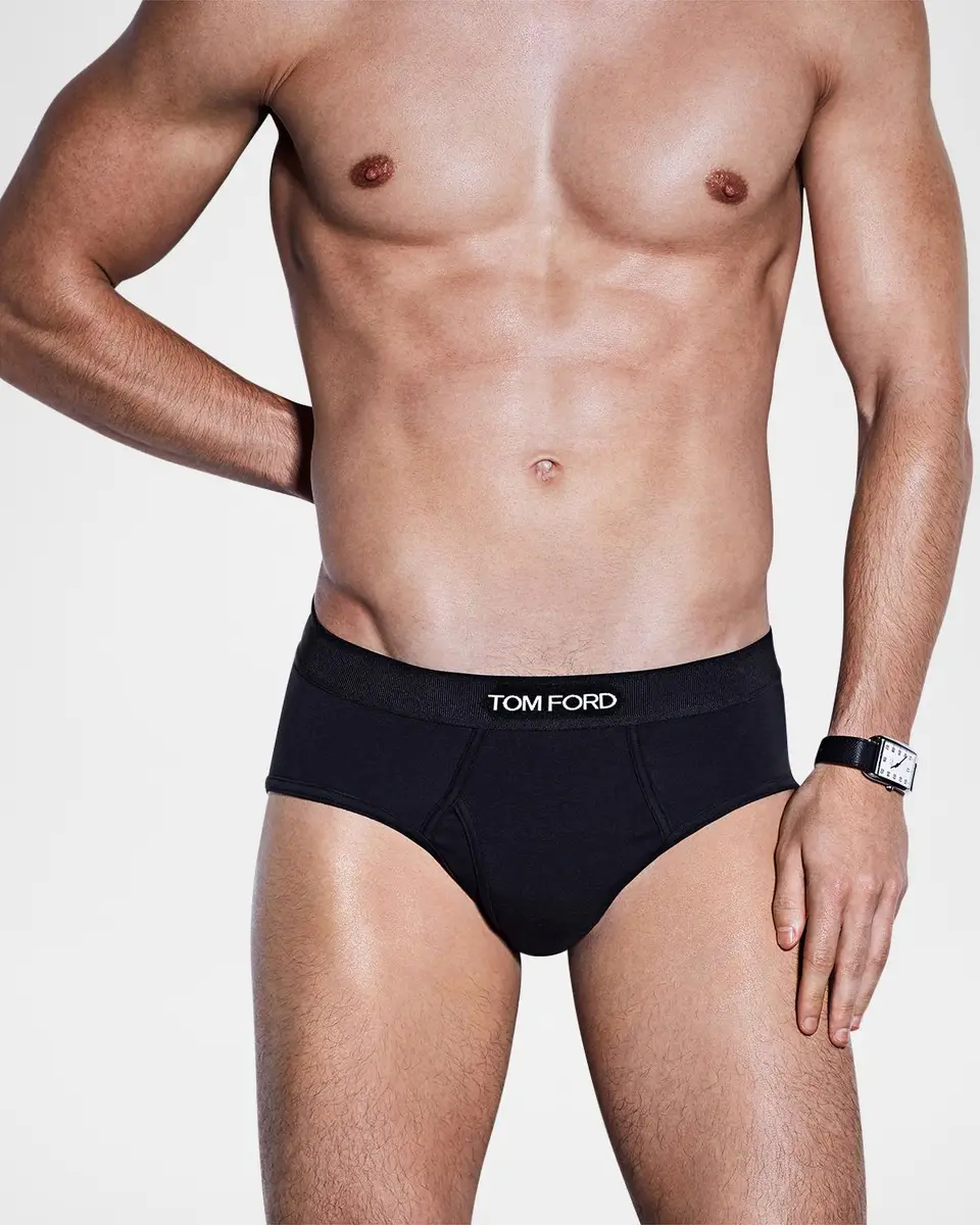Tom Ford Men's Jacquard Logo Cotton Briefs | Thumbnail 2 Tom Ford Men's Jacquard Logo Cotton Briefs | Thumbnail 2