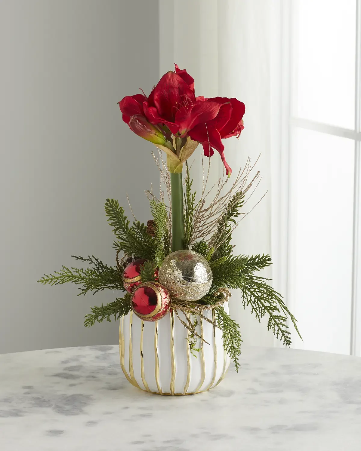 T & C Floral Company Single Amaryllis Faux-Floral Arrangement