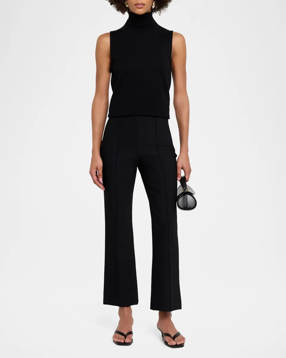 Vince Cropped Flare-Leg Pintuck Pants | Thumbnail 2