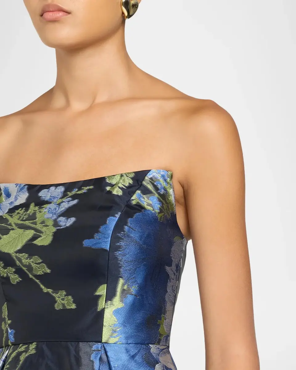 Kay Unger New York Willow Floral Metallic Organza Gown | Thumbnail 5 Kay Unger New York Willow Floral Metallic Organza Gown | Thumbnail 5