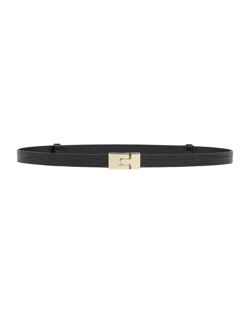 Interlock T Tejus-Embossed Leather Belt Interlock T Tejus-Embossed Leather Belt
