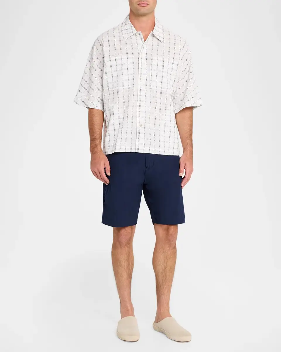 Maison Scotch Men's Check Loose-Fit Pocket Short-Sleeve Shirt | Thumbnail 2