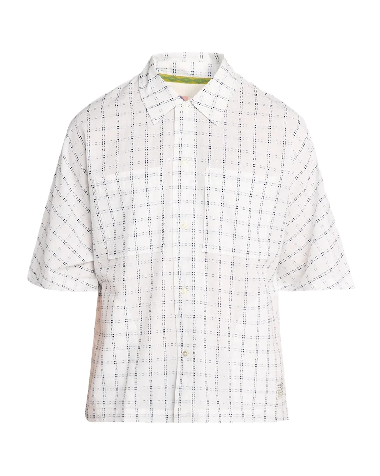Maison Scotch Men's Check Loose-Fit Pocket Short-Sleeve Shirt