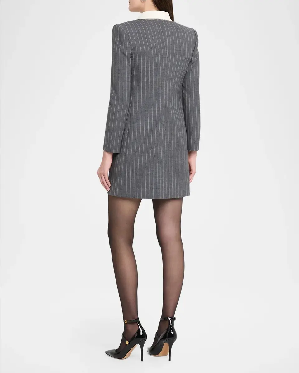 Valentino Garavani Polka-Dot Bow Pinstripe Wool Blazer Mini Dress | Thumbnail 3 Valentino Garavani Polka-Dot Bow Pinstripe Wool Blazer Mini Dress | Thumbnail 3