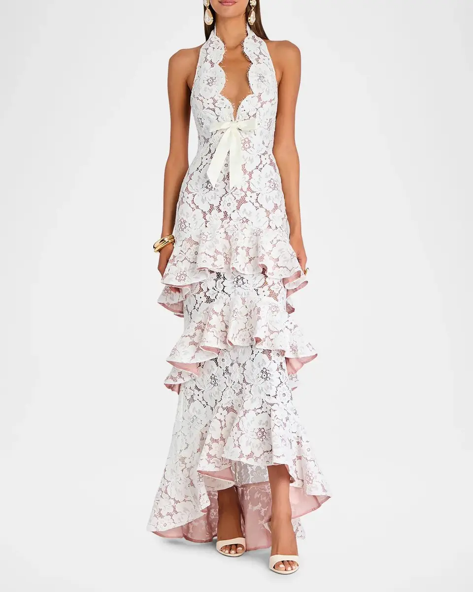 Retrofête Senara Lace Halter Dress | Thumbnail 2