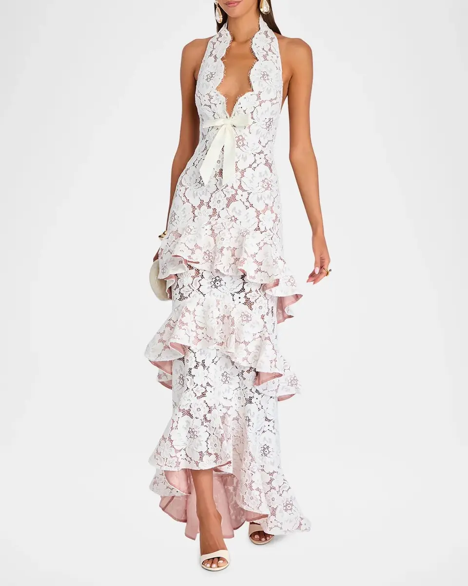 Retrofête Senara Lace Halter Dress | Thumbnail 4