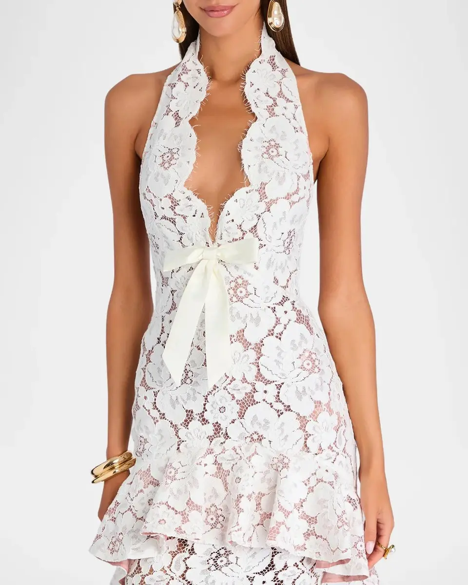 Retrofête Senara Lace Halter Dress | Thumbnail 5