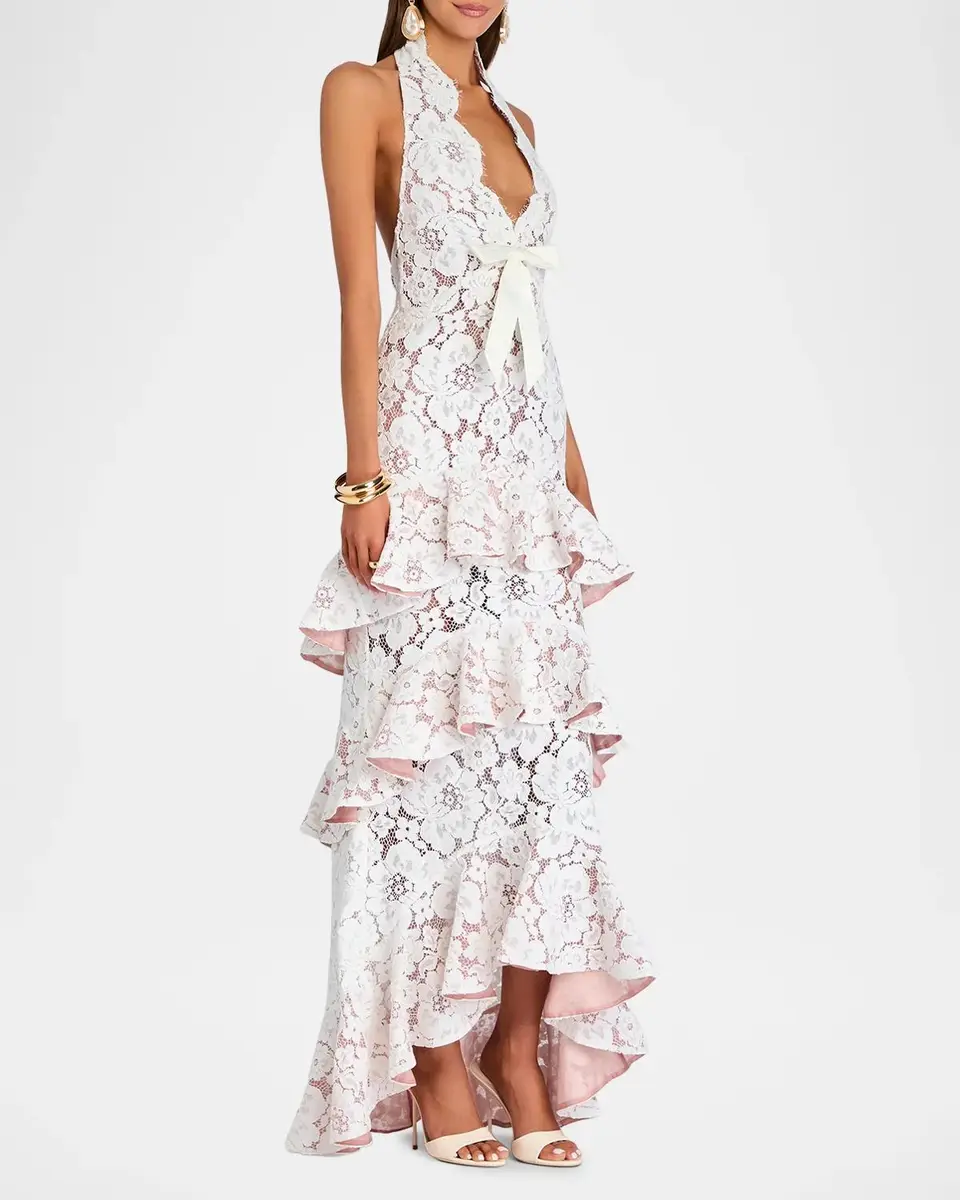 Retrofête Senara Lace Halter Dress | Thumbnail 6
