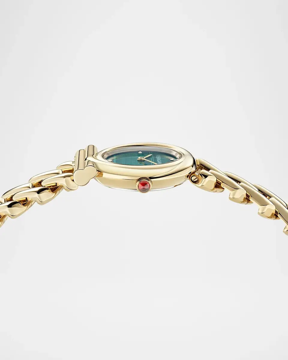 Ferragamo Gancini Twisted Chain IP Yellow Gold Green Malachite Dial Watch/28MM | Thumbnail 4 Ferragamo Gancini Twisted Chain IP Yellow Gold Green Malachite Dial Watch/28MM | Thumbnail 4