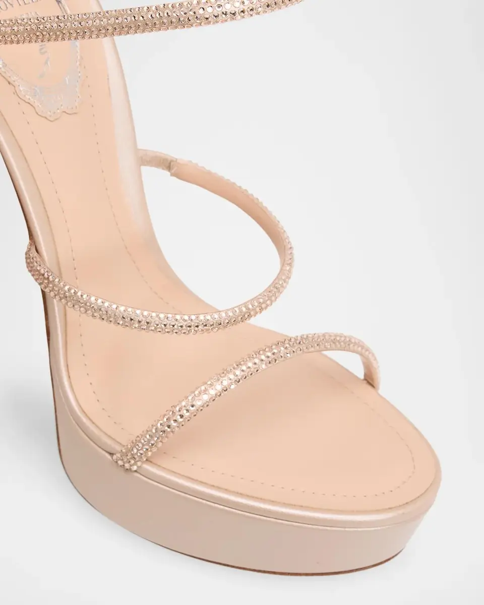 René Caovilla 130mm Embellished Satin Platform Snake-Wrap Sandals | Thumbnail 5 René Caovilla 130mm Embellished Satin Platform Snake-Wrap Sandals | Thumbnail 5