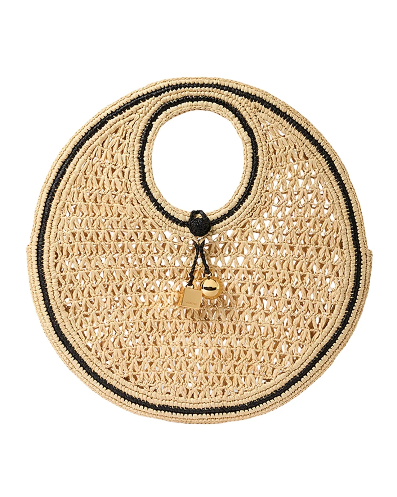 Jacquemus Le Petit Rond Spiaggia Raffia Top Handle Bag