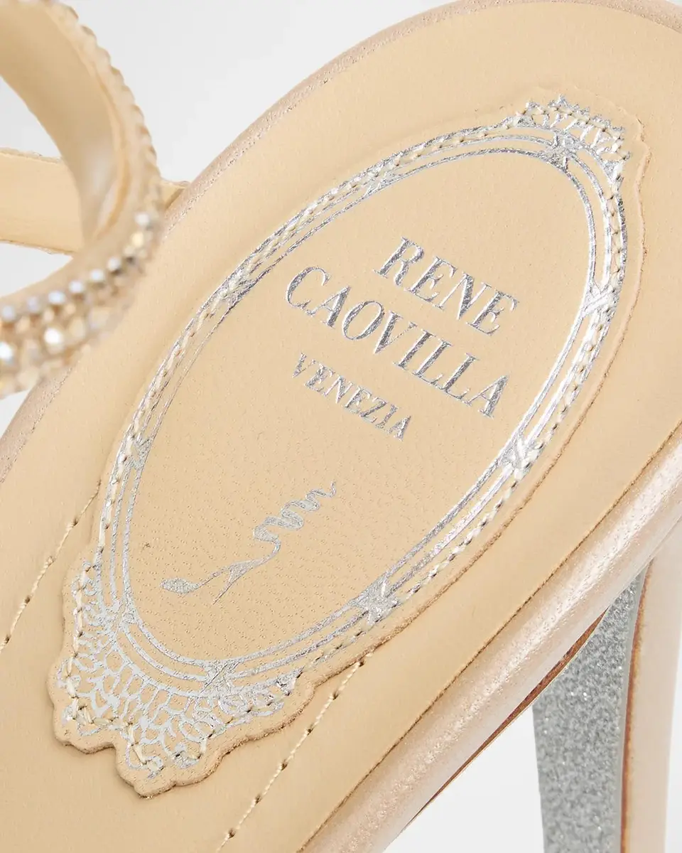 René Caovilla 105mm Embellished Satin Snake-Wrap Sandals | Thumbnail 5 René Caovilla 105mm Embellished Satin Snake-Wrap Sandals | Thumbnail 5