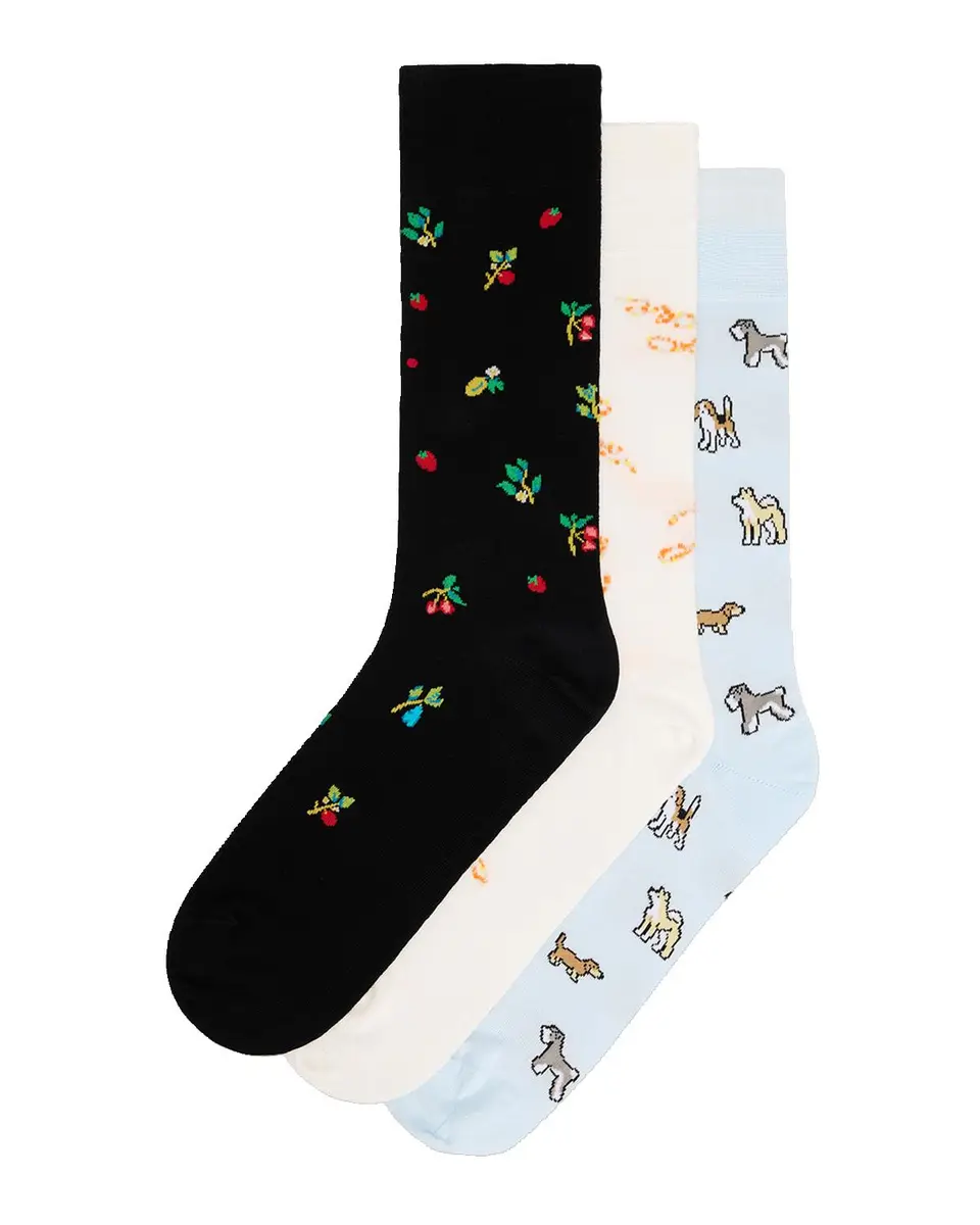 Paul Smith 3-Pack Printed Cotton-Blend Crew Socks | Thumbnail 3 Paul Smith 3-Pack Printed Cotton-Blend Crew Socks | Thumbnail 3