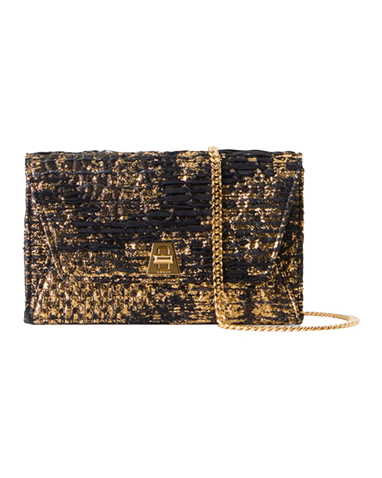 Anouk Metallic Jacquard Envelope Clutch